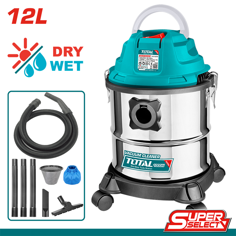 Máy hút bụi khô và ướt 12L-1000W Total TVC12202